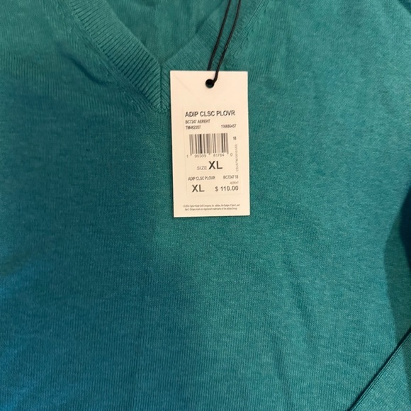 ADIDAS “AdiPure” Men's Teal 100% Cotton SOFT V-Neck Sweater NWT size XL - Picture 5 of 5